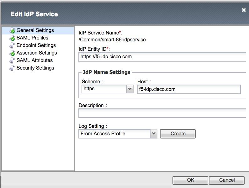 Create a new IdP service under Access ->
