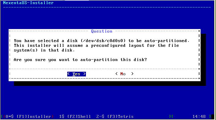 Unless you are completely comfortable with the low-level fdisk and format operation, manual installation is not advisable.