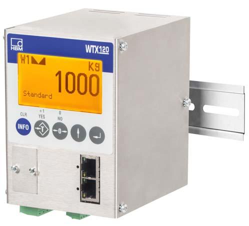 WTX120 Legal-for-trade industrial weighing terminal Special features - Connection of up to 8 SG load cells (350 ohm) via plug terminals - Display