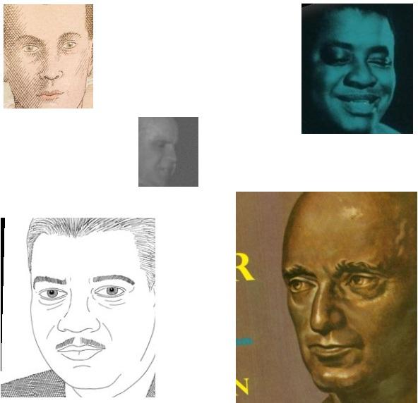 Figure 4. Some examples of face images hard to do face detection (a) a (b) b (c) c (d) d Figure 5. Face image padding Figure 6. Original face images VS normalized face images.