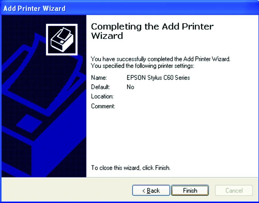 Networking Basics You have now added the printer to your computer, click Finish.