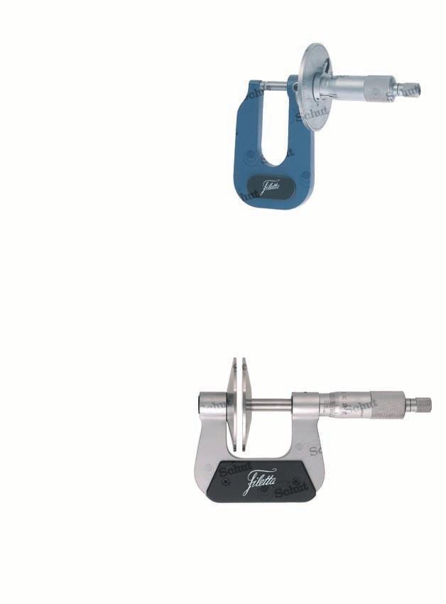 Sheet metal micrometers Micrometers especially for measuring the thickness of metal sheets, e.g. sheet metal. The large dial makes the reading very easy and quick. range: 0-25. Graduation: 0.01.