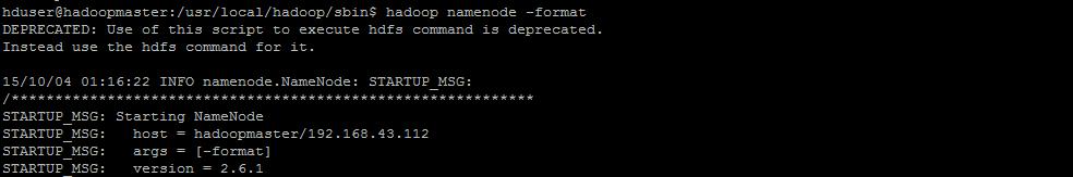 SLAVE MASTER INSTALLATION 3. FORMATTING THE HDFS FILESYSTEM VIA NAMNODE. Before we start our new multi-node cluster, we must format Hadoop s distributed filesystem (HDFS) via the NameNode.