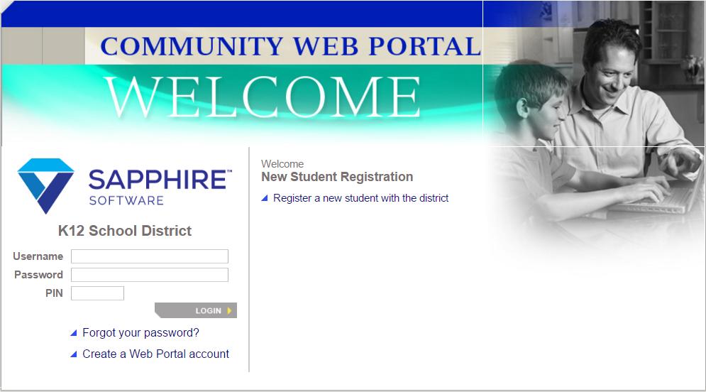 The Sapphire Community Web Portal The Community Web Portal gives your district, school, and teachers the ability to upload information, post notifications, and automatically distribute it to you with