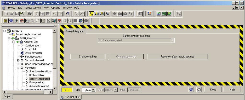 Commissioning 5.9 Configuring safety functions and PROFIsafe using STARTER 5.