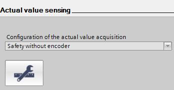 Press the "Actual value sensing" button. 2. Select the "Configuration actual value sensing" button.