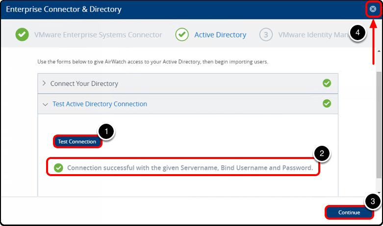 2. Select GSS-NEGOTIATE for the Bind Authentication Type. 3. Enter "corp\administrator" for the Bind Username. 4. Enter "VMware1!" for the Bind Password. 5. Enter "corp.local" for the Domain. 6.