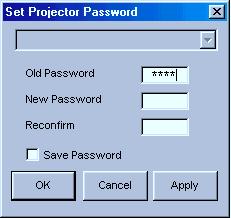 Adjusting and Controlling Single Multi Changing the Password 1 From the Control Option menu, select Password.