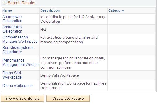 Working in Collaborative Workspaces Chapter 5 My Workspaces Page Access the My Workspaces pagelet on the portal homepage.