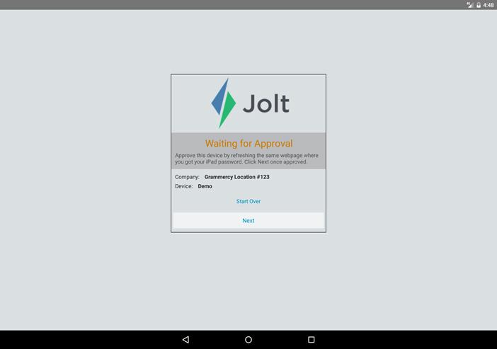 4. The AccuDate XL will then need device approval from your Jolt web administrator.