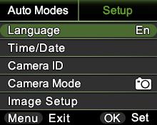 Camera ID Auto Modes Settings Programmable Options Hunting Camera default settings are: multi-shot 3P, 12M photo size, 5sec Delay Security Camera default settings