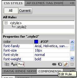 Activity 4.2: Edit and Delete Cascading Style Sheet You can easily edit and delete CSS using CSSA panel or properties inspector. Edit Styles 1.