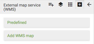 External map service (WMS): This tool allows adding external