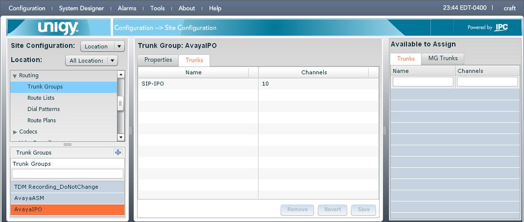 6.3. Administer Trunk Groups Select Routing Trunk Groups in the left pane, and click the Add icon in the lower left pane to add a new trunk group.