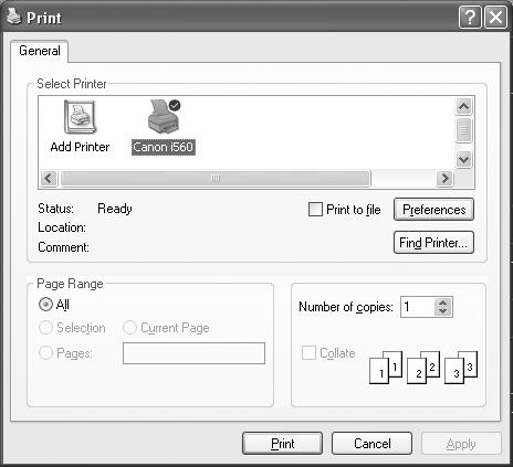 Printing with Windows Adjusting the print settings according to your needs allows you to produce better quality prints. In this section, we will use WordPad for the purpose of explanation.
