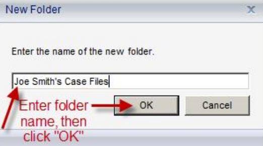 Enter a folder name and then click OK.