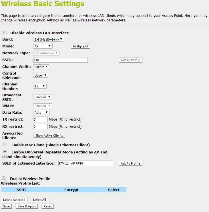 Wireless Basic Settings - WLAN1page Users need to make sure the Broadcast SSID
