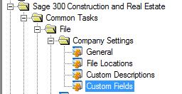 access to add a Custom Field. a. Open Custom Fields in the Common Tasks List b.