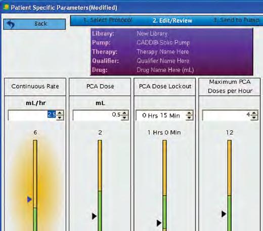 Point of Care Guide for Clinicians - For Use with the CADD -Solis Pump 5 Type in value, click up/down arrows or use sliders Edit/Review screen Depending on the protocol selected you may need to