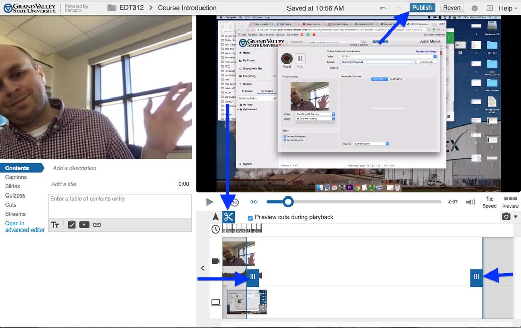 Editing and Captioning your Video 1. After your video has uploaded click edit, you will need to hover your mouse over your video for this option to appear. 2.