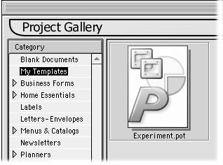 Saving a template in the Macintosh version (2001) In 2001, when you select Design Template as the type of file, the