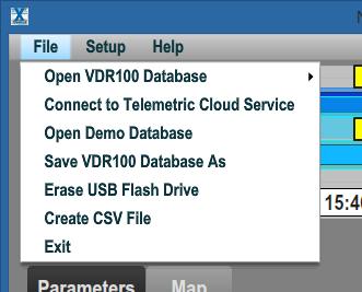 Vessel Database through the Vessels Dialog, which is explained in section 8. Connect to Telemetric Cloud Service: This connects to the Telemetric Cloud Server.
