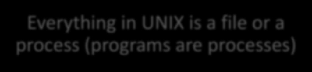 UNIX Three parts Files and