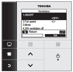 Energy Saving Temperature Setting. 1) Press the buttons to Select 2.Set temp range limit on the Energy Saving Screen, and then press the [F2] button. 2) Press the button to set the temperature.