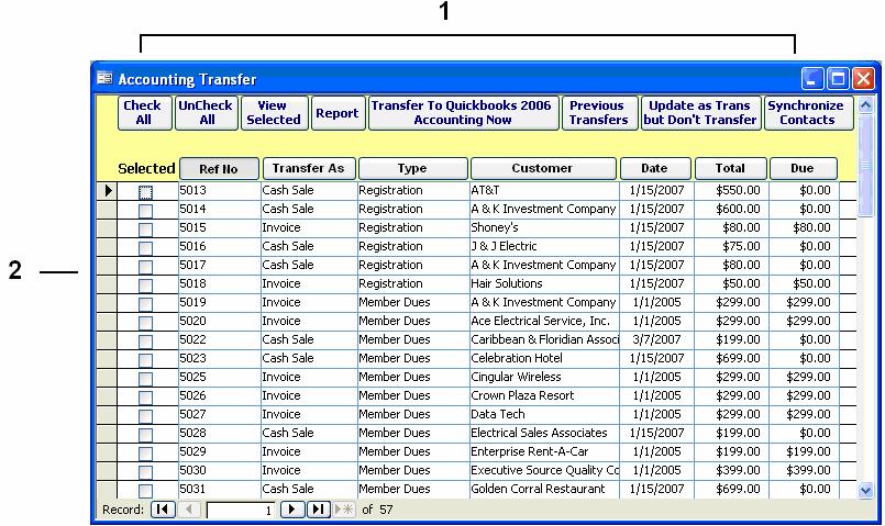 Accounting Transfer Form The Accounting Transfer form provides a way to copy transactions from Approved Association to an external accounting system.