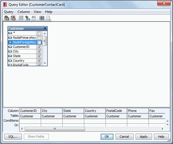 6. Click OK at the bottom of the Query Editor to create the query. 7.
