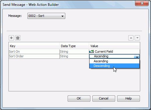 5. Click OK to close the Send Message - Web Action Builder dialog. 6. Click OK in the Format Bar dialog to finish defining the message. 7. Click File > Save to save the library component.