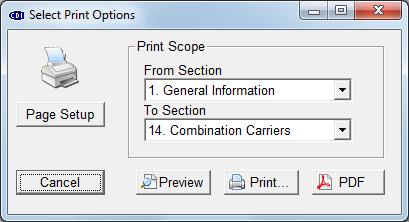 Below you will find the different print possibilities: The Ship Operator / Ship Board Edition uses the standard print capabilities, which are installed on the operating system.
