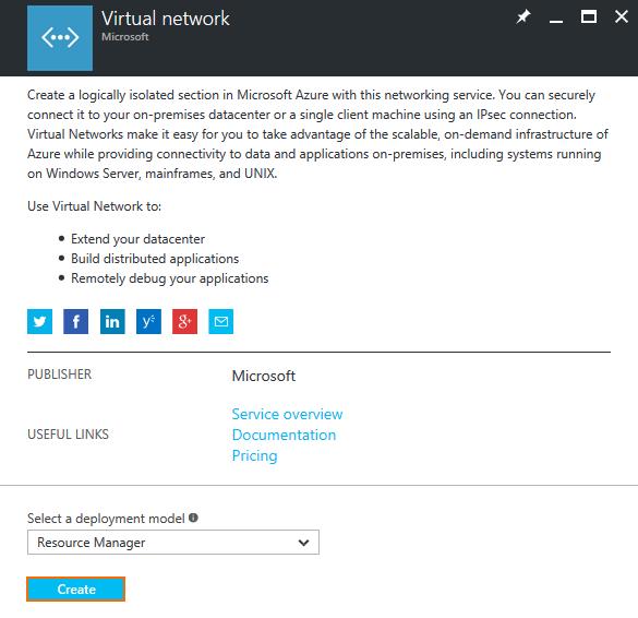 7. In the Create virtual network blade, enter: Name Enter a unique name for the virtual network.