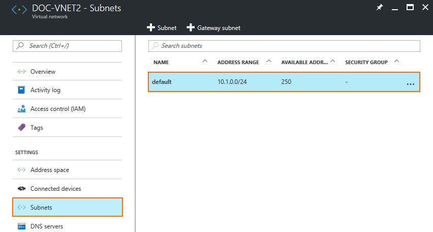 with the subnets. Repeat this for each spoke VNET. 1. 2. 3. Go to the Azure Portal: https://portal.azure.com. Select the resource group containing the virtual networks. Select a spoke VNET.