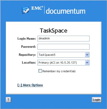 Introduction to TaskSpace Figure 1 TaskSpace login page 3. On the TaskSpace login page, select a repository and enter your login name and password. 4.