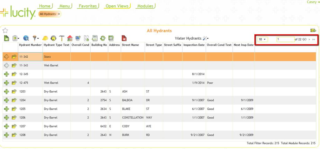 Sample Hydrant Inventory View Below, we ve provided an example of an online Hydrant Inventory View in Grid format.