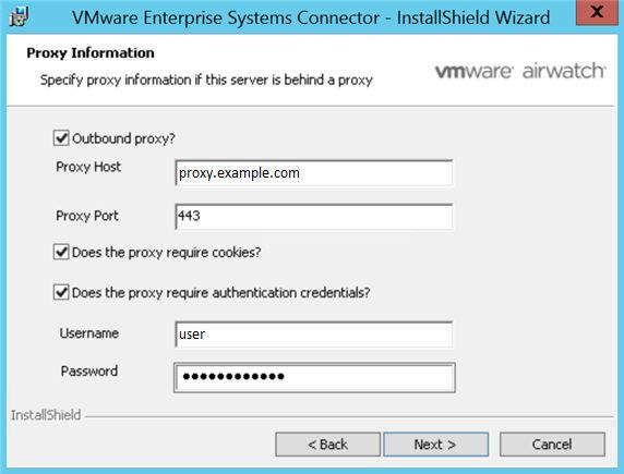 Option Username Password Description The username for authenticating to the proxy server.