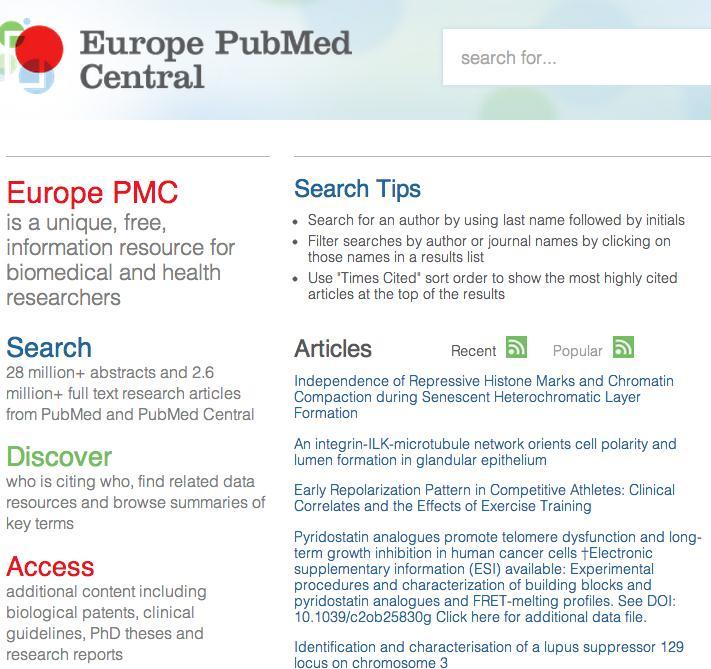 annotation Data citations Data integration Europe PMC is a member of the PMC