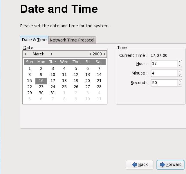 Figure 17. Firstboot date and time screen 24.