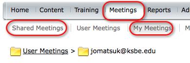 4. Persistent meetings. Connect Pro meetings are persistent, meaning they exist even after the scheduled meeting time has passed.