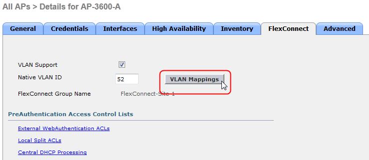FlexConnect ACL VLAN Mapping