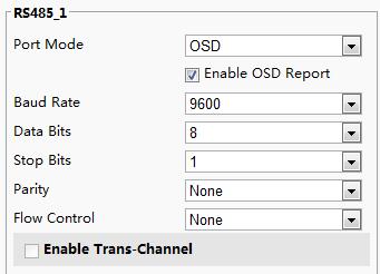 2. Select OSD from the Port Mode drop-down list and select Enable OSD Report. Then OSD data will be reported to the management platform. 3. Click Save.