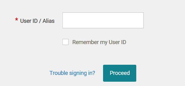 Multifactor Authentication If your Login screen looks like the one below you will enter your User ID and click on Proceed.