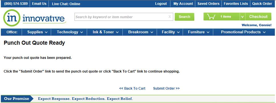 You may click on the button to return to the home page, change the quantity (Qty), Update Cart, Empty Cart,