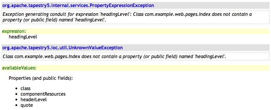 Advanced Exception Reporting Suggests available alternatives.