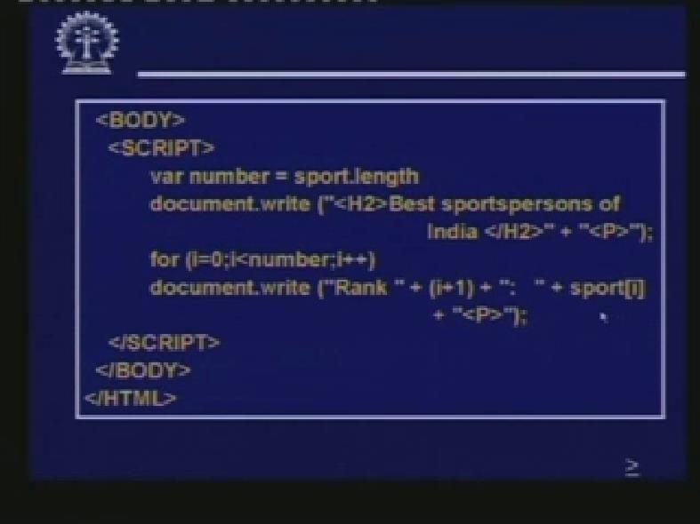 (Refer Slide Time: 57:03) And in the BODY part I have return another code snippets in Javascript.