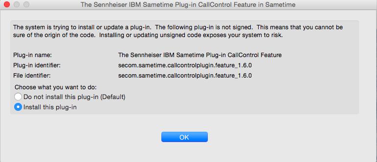 Step 2:- Wait for pop-up of plugin installation request. Note: Pop up will appear only when either current user not installed any Sennheiser plugin or any older version of the plugin installed.