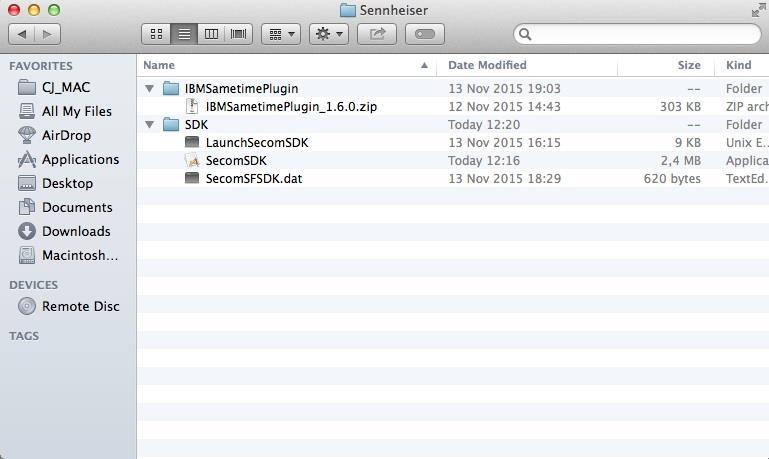 Step 8:- Successful installation will create Sennheiser folder at /Library/Application Support/ path.