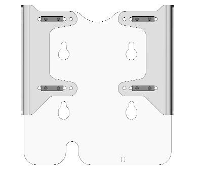 1 Determine the appropriate bracket orientation and install the mounting brackets onto the interface plate to match the width of the Matrx back