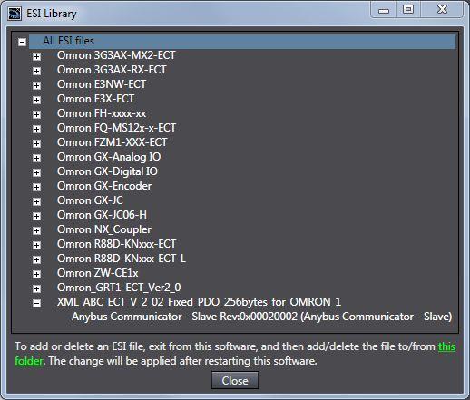 Click the + Button of XML_ABC_ECT_V_2_02_Fixed _PDO_256bytes_for_OMRON_ 1 to confirm that the Rev:0x00020002 device is displayed.